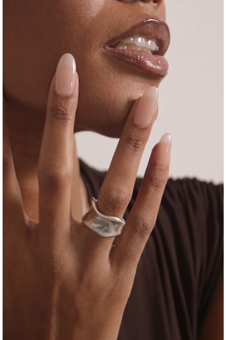 Molten Curve Ring in Silver, Alternate, color, Silver