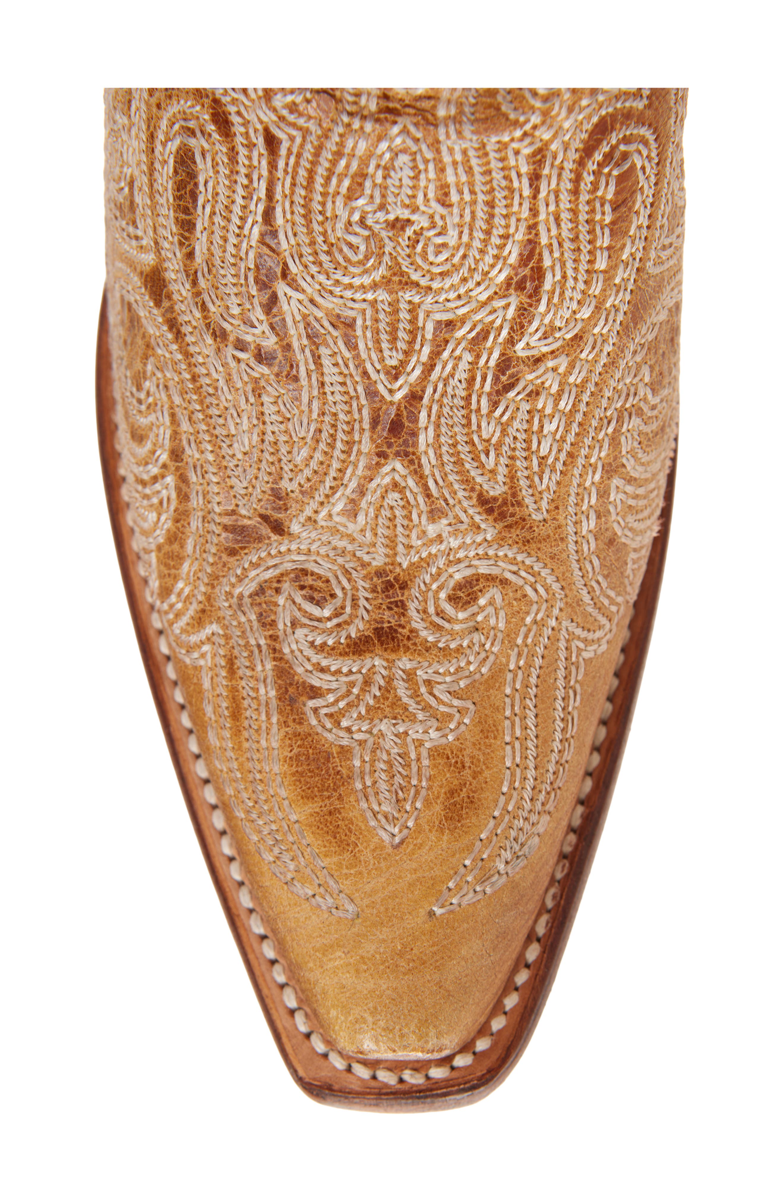 CORRAL Crackled Knee High Western Boot, Alternate, color, Straw