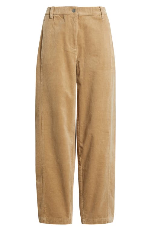 Eileen Fisher Ankle Lantern Corduroy Pants In Brown
