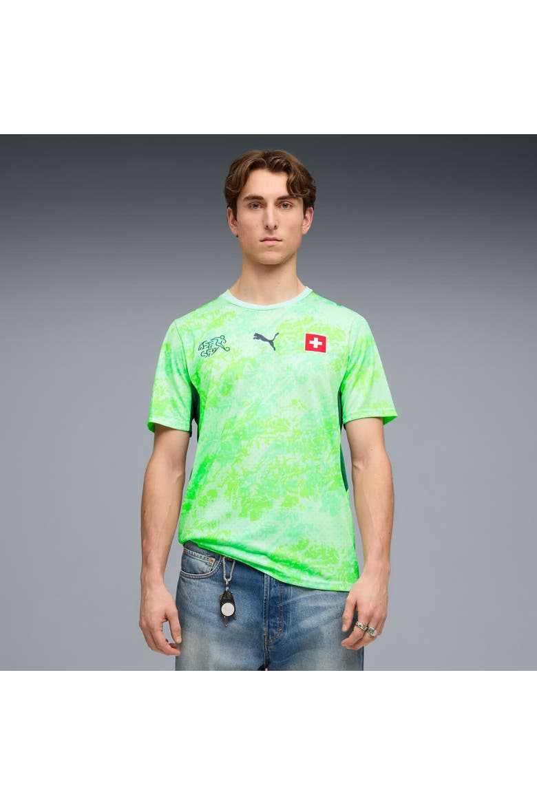 Men's Puma  Green Switzerland National Team 2026 Away Replica Jersey, Main, color, Green