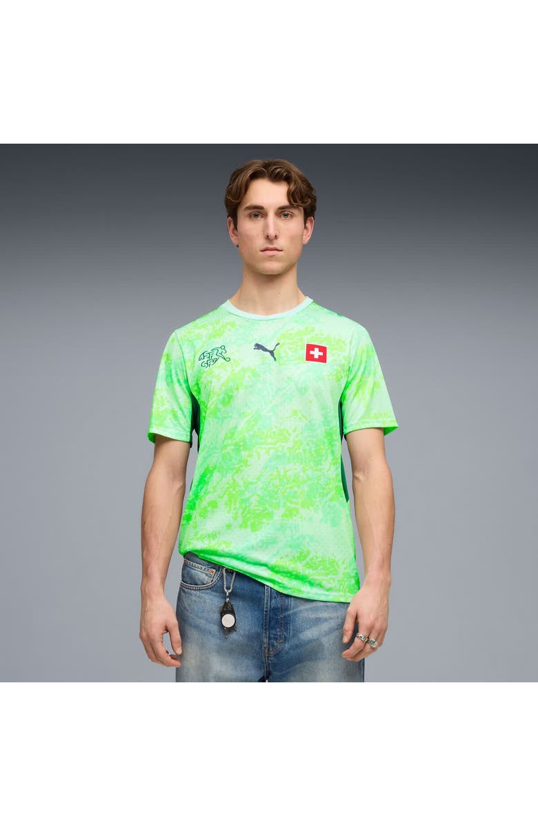PUMA Men's Puma Green Switzerland National Team 2026 Away Replica Jersey, Main, color, Green