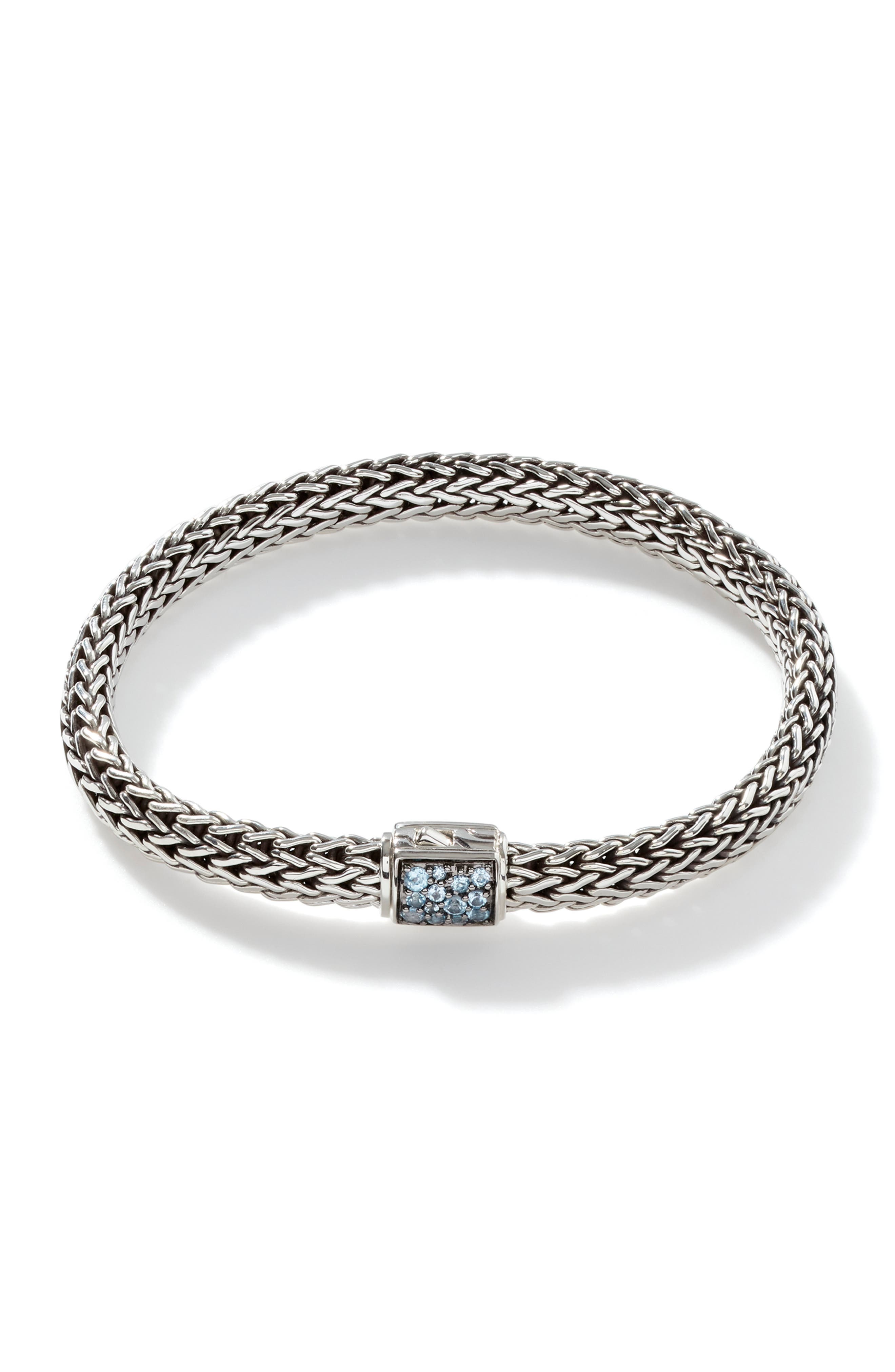 John Hardy Reversible Icon Bracelet, Sterling Silver, Pavé, 6.5mm