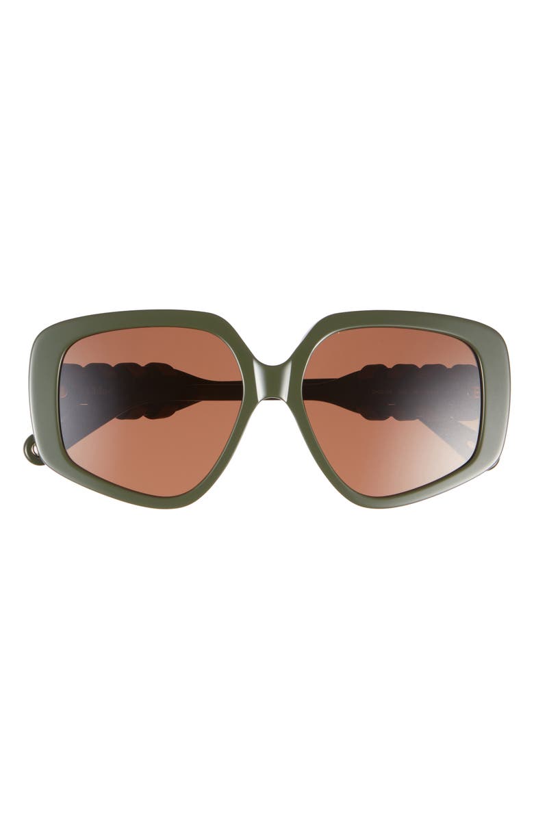 Chloé Geometric Sunglasses, Main, color, Green Green Brown