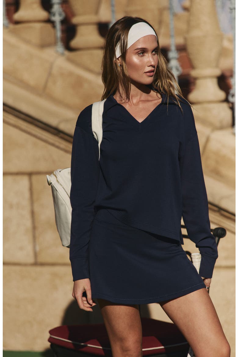 SkyLoft V-Neck Pullover, Alternate, color, NAVY BLAZER