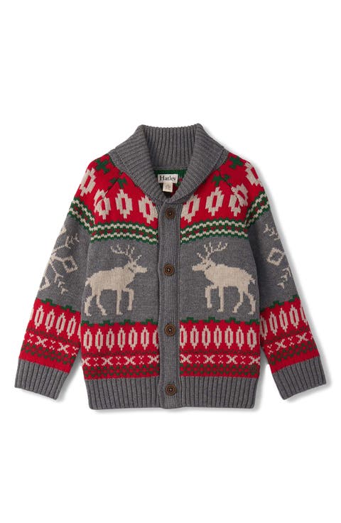 Kids' Winter Elk Shawl Neck Cardigan (Toddler & Little Kid)