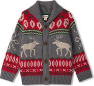 Hatley Kids' Winter Elk Shawl Neck Cardigan