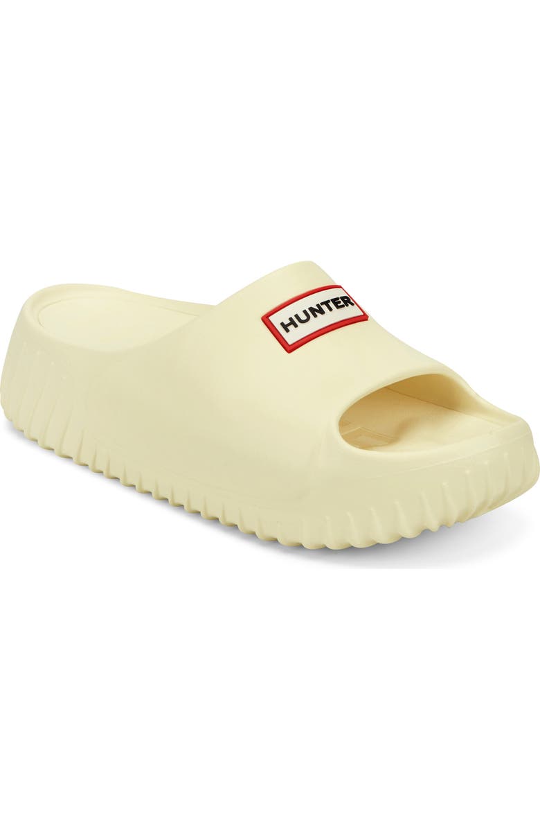 Hunter Faroe Platform Slide Sandal, Main, color, Yellow