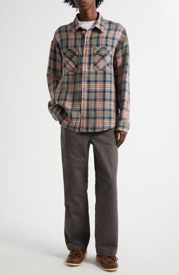 VISVIM Lumber Check Wool & Linen Button-Up Shirt | Nordstrom VISVIM Lumber Check Wool & Linen Button-Up Shirt | Nordstrom