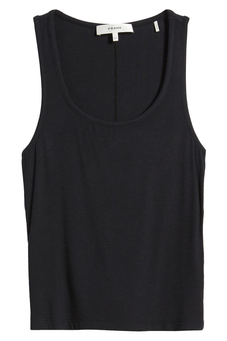 The Rib Scoop Neck Tank, Alternate, color, BLACK