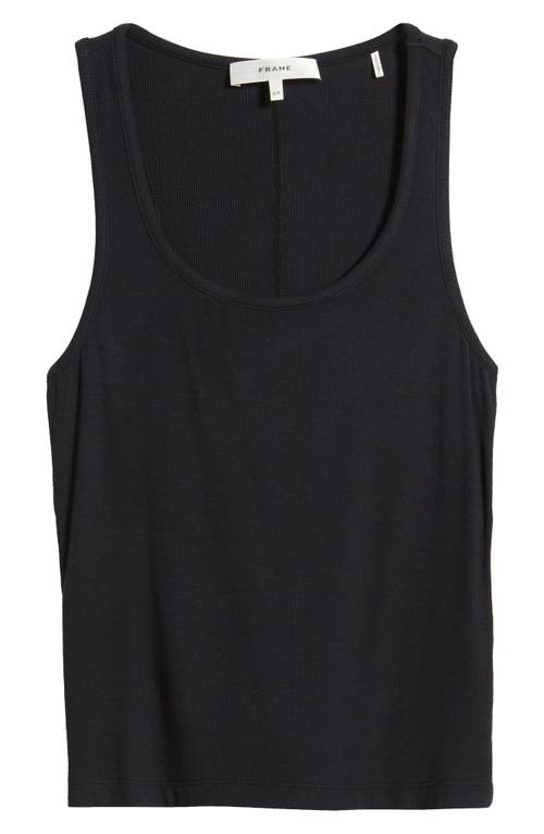 Frame The Rib Scoop Neck Tank In Black