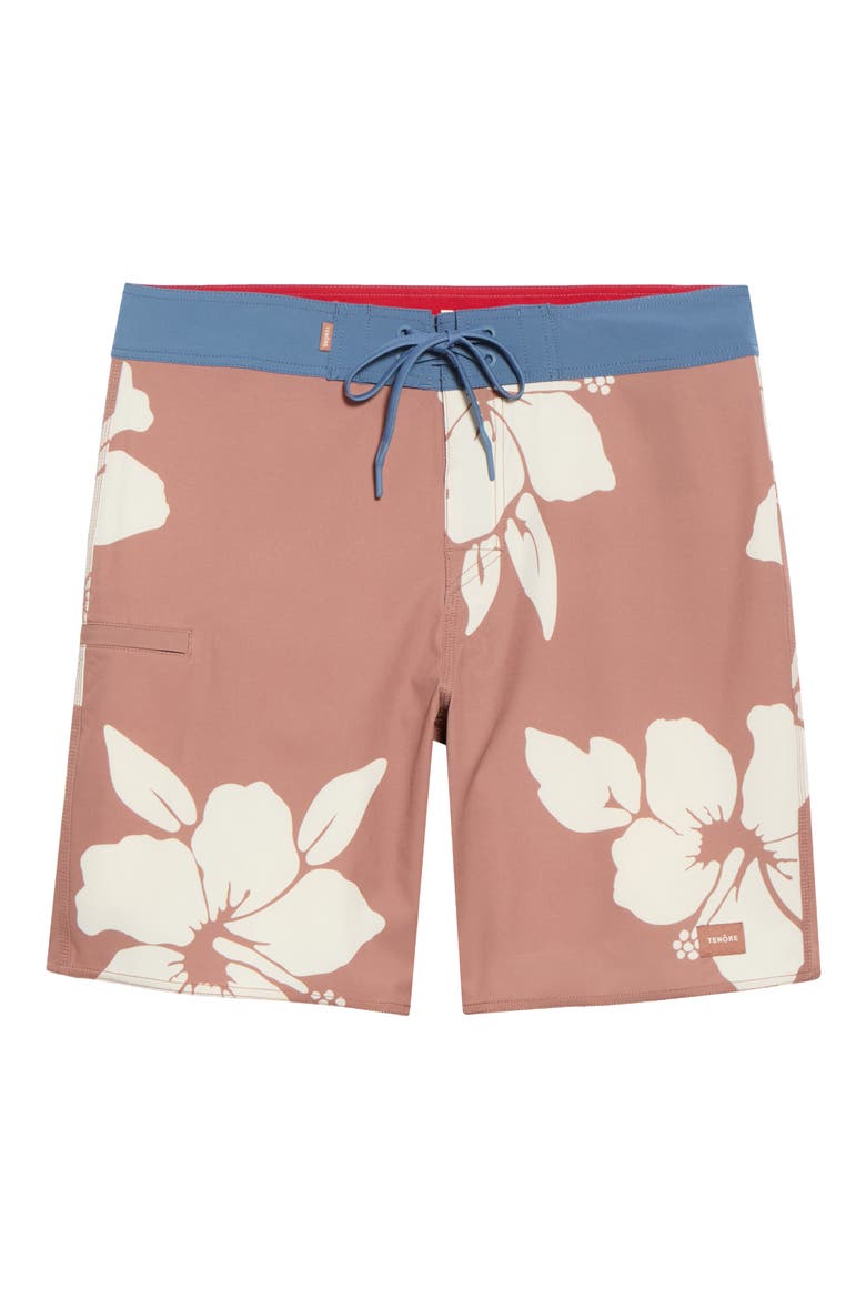 Floral Classic Board Shorts, Main, color, CLOVE HIBISCUS