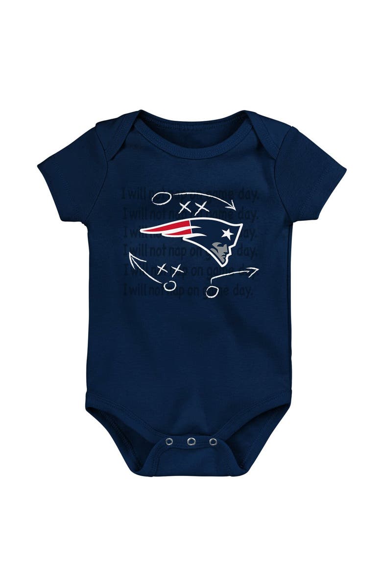 Outerstuff Newborn & Infant Navy/Red/Heather Gray New England Patriots Three-Pack Eat, Sleep & Drool Retro Bodysuit Set, Alternate, color, 