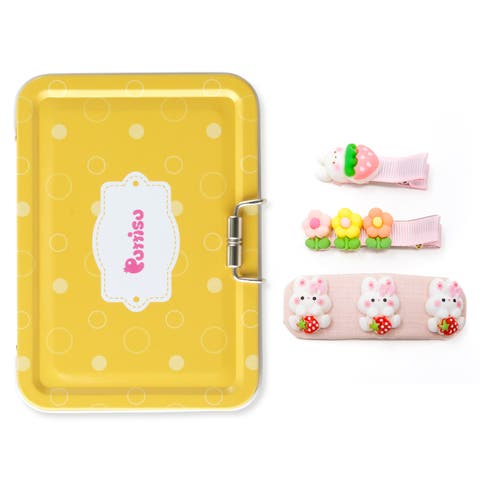 3pc Hair Clip Set - Bunny Garden Trio