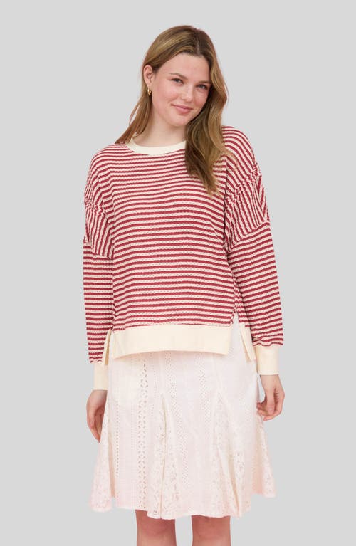 Blu Pepper Stripe Cotton Blend Sweater In Multi