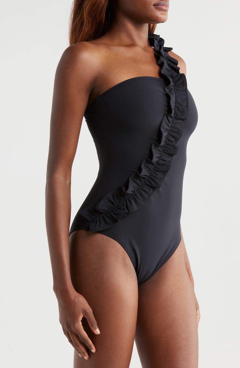 Ulla Johnson Capri Ruffle One-Shoulder Swimsuit, Alternate, color, 