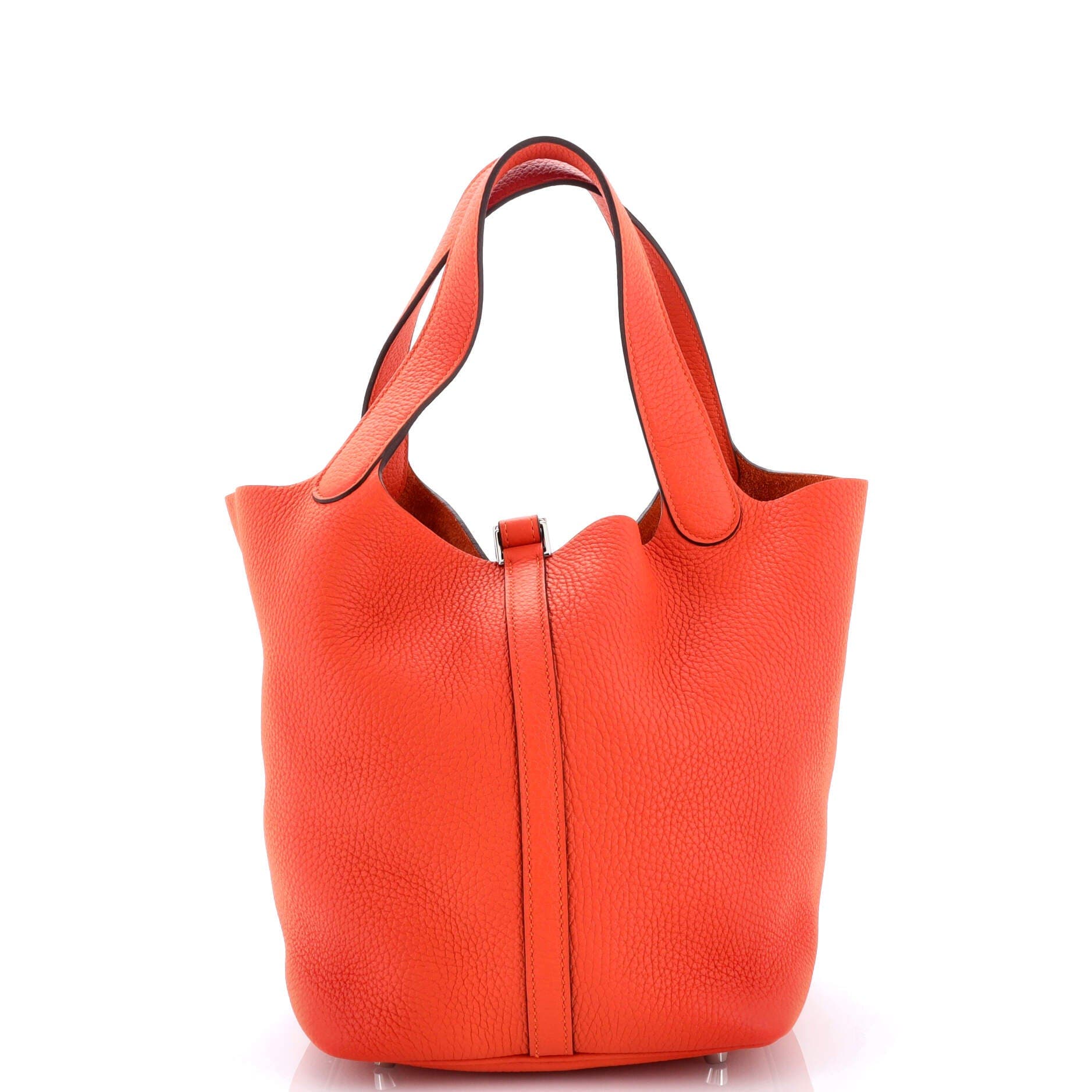 Pre-Owned Hermes Picotin Lock Bag Clemence MM, Alternate, color, Feu