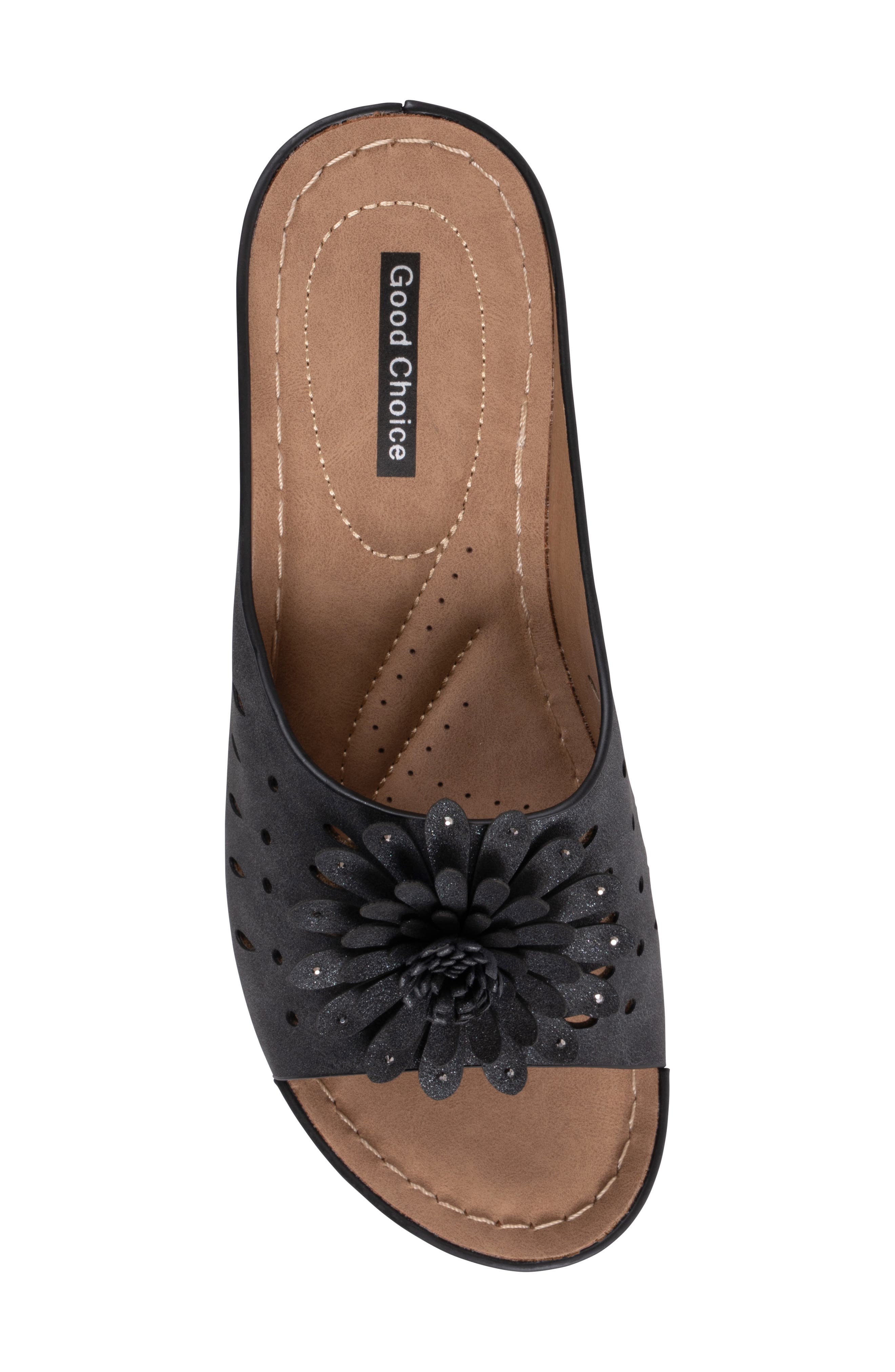 GOOD CHOICE NEW YORK Mayday Wedge Sandal, Alternate, color, Black