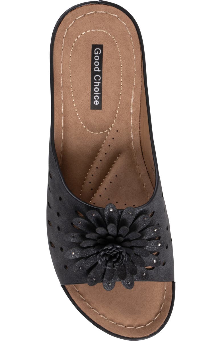 GOOD CHOICE NEW YORK Mayday Wedge Sandal, Alternate, color, Black