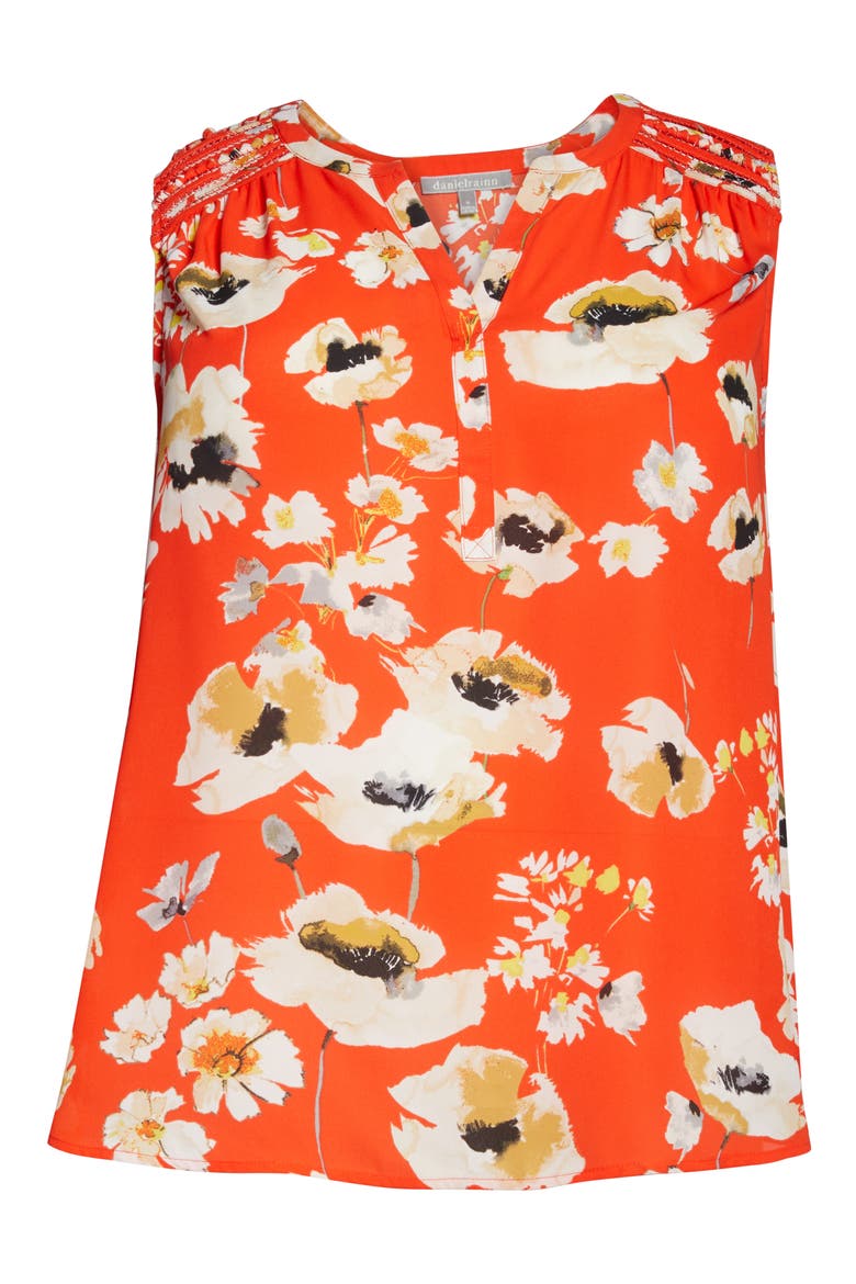 Daniel Rainn Lace Shoulder Tank Top, Alternate, color, NECTARINE
