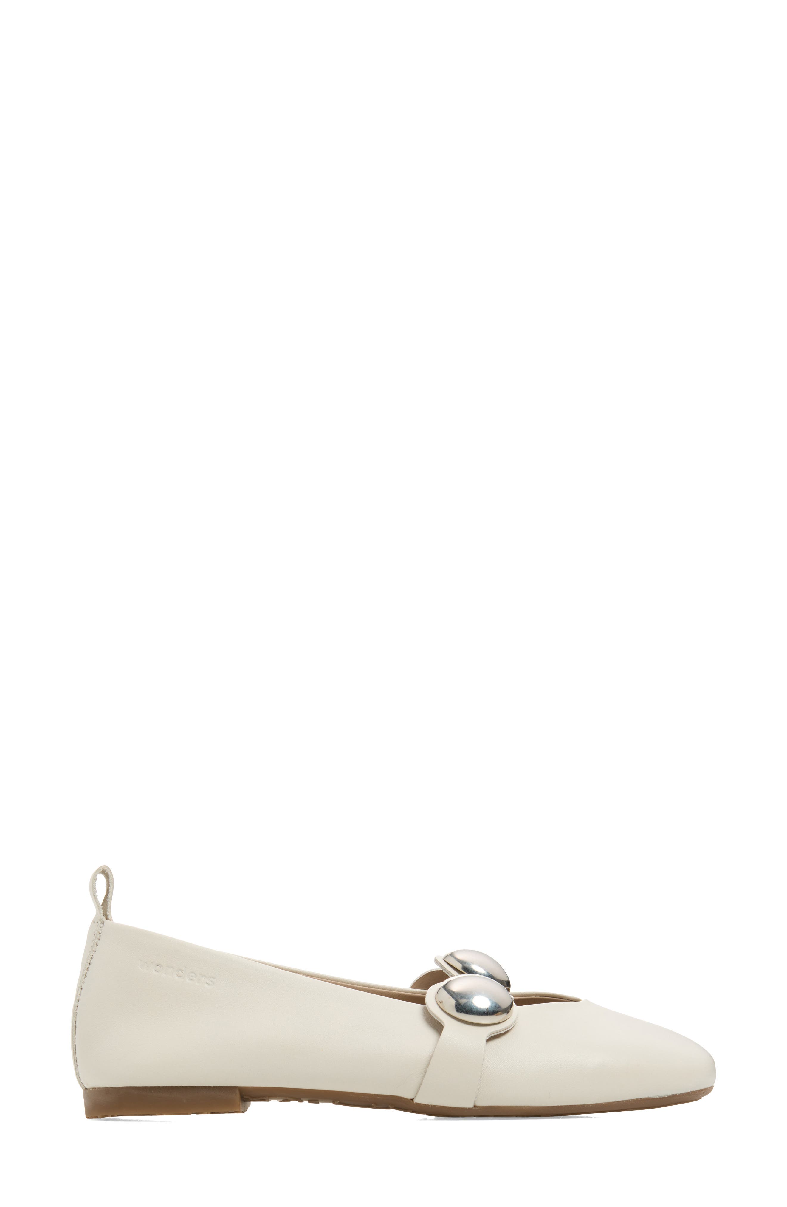 Stud Embellished Ballet Flat, Alternate, color, SAUVAGE OFF WHITE