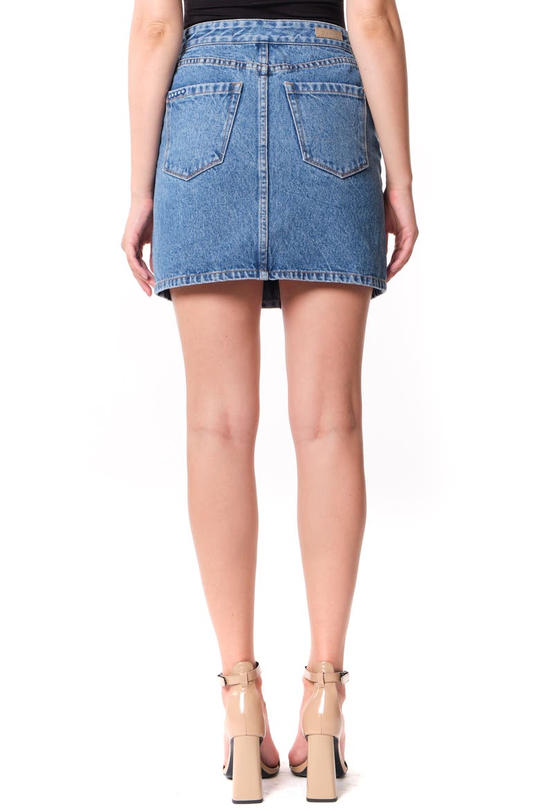 Zip Detail Denim Miniskirt, Alternate, color, LONDON GIRL