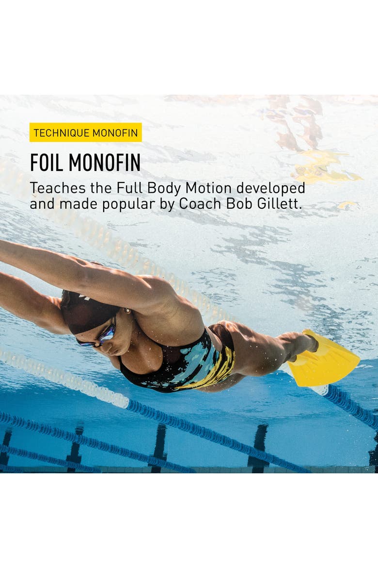 Foil Monofin Swim Fin Rubber Monofin for Adults Strengthens Core Legs Dolphin Kick Training, Alternate, color, Yellow