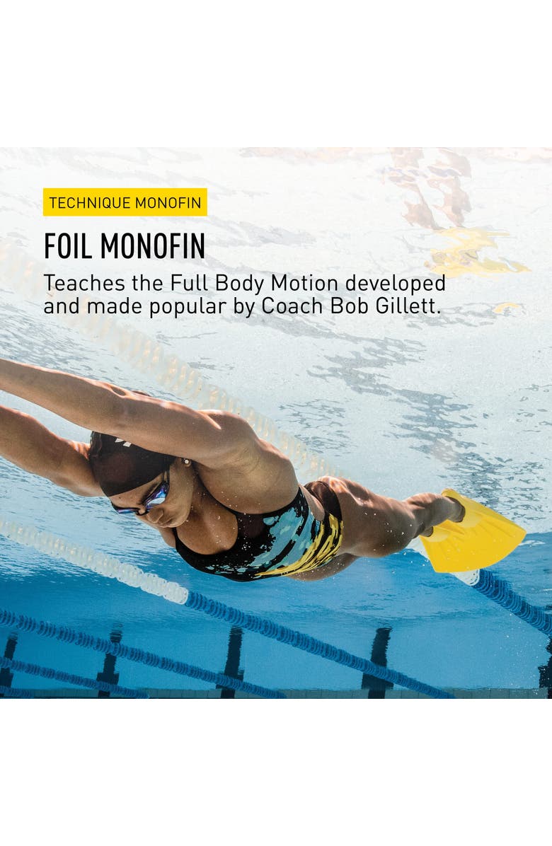 FINIS Foil Monofin Swim Fin Rubber Monofin for Adults Strengthens Core Legs Dolphin Kick Training, Alternate, color, Yellow