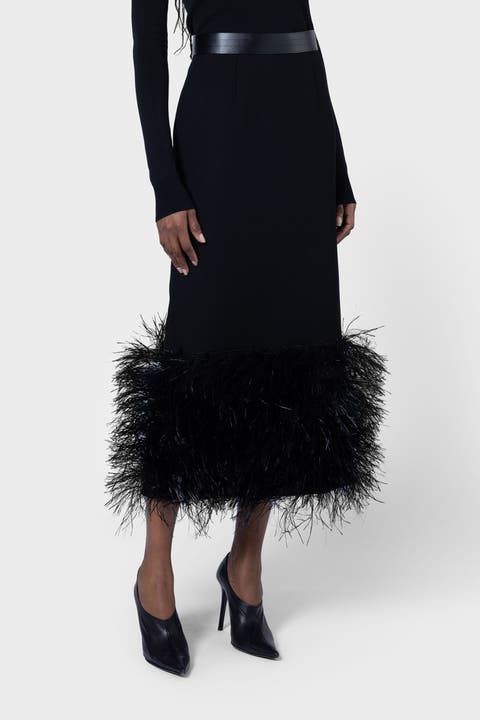 Zari Textured Pencil Skirt