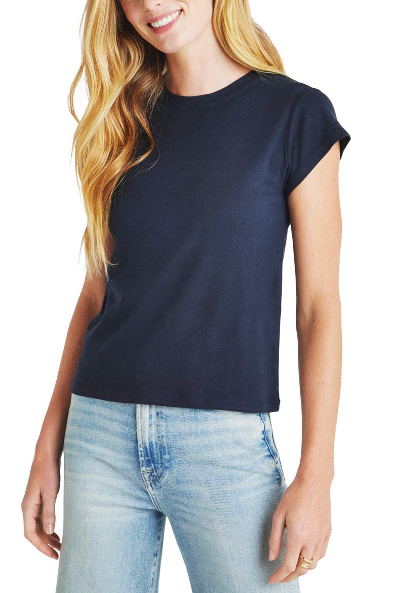 Faye Crewneck Tee, Main, color, NAVY