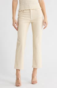 AG High Waist Crop Straight Leg Faux Leather Pants