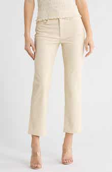 AG High Waist Crop Straight Leg Faux Leather Pants