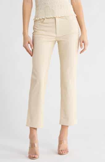 AG High Waist Crop Straight Leg Faux Leather Pants
