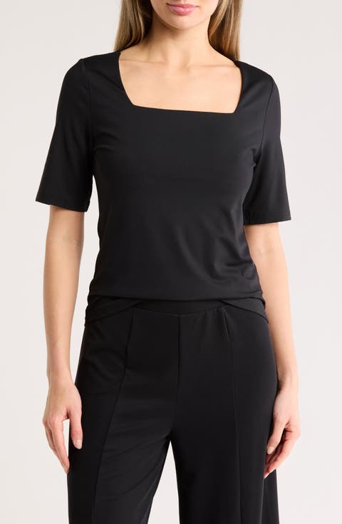 Elbow Sleeve Sculpted Knit Top