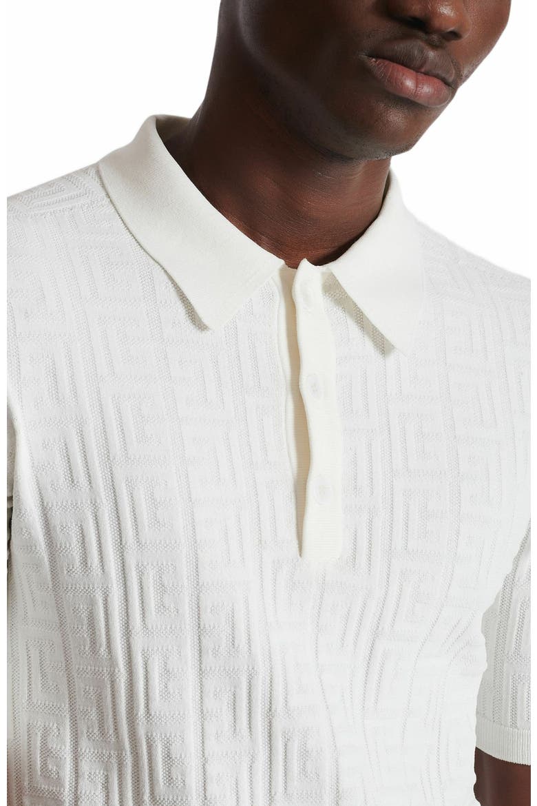 Monogram Knit Polo Shirt, Alternate, color, White