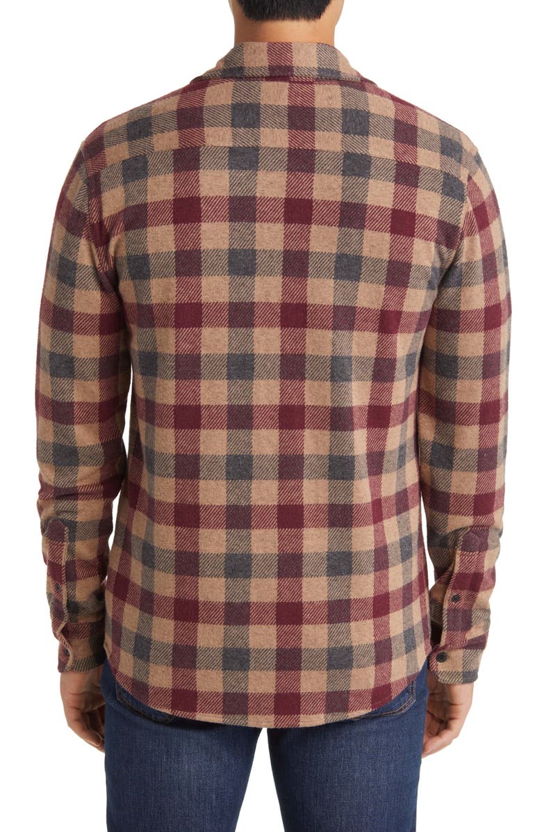 Faherty Legend Plaid Brushed Knit Button-Up Shirt, Alternate, color, 