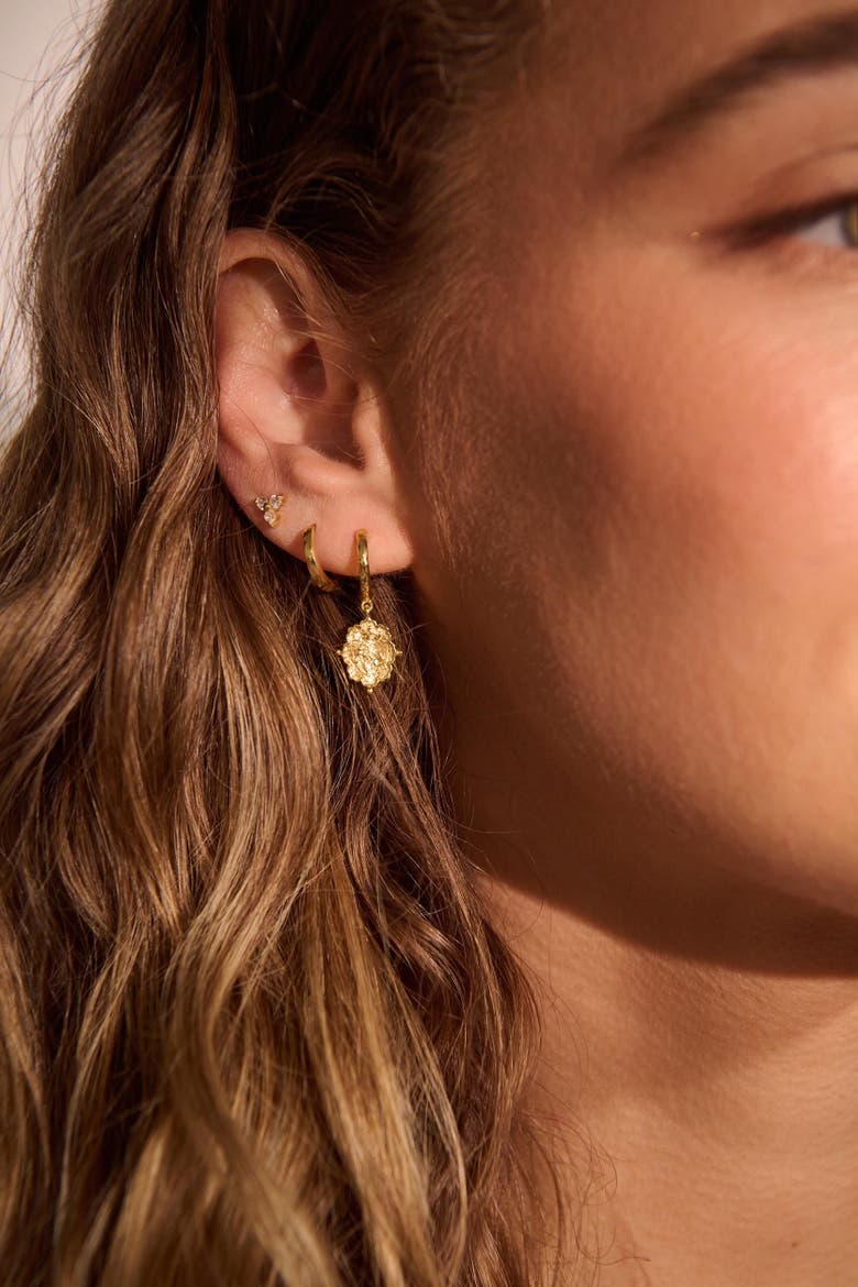 Loved Always Huggie Earrings, Alternate, color, Yellow Gold