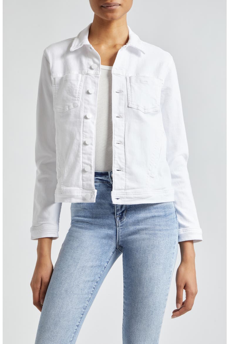Shuri Femme Denim Jacket, Main, color, BLANC