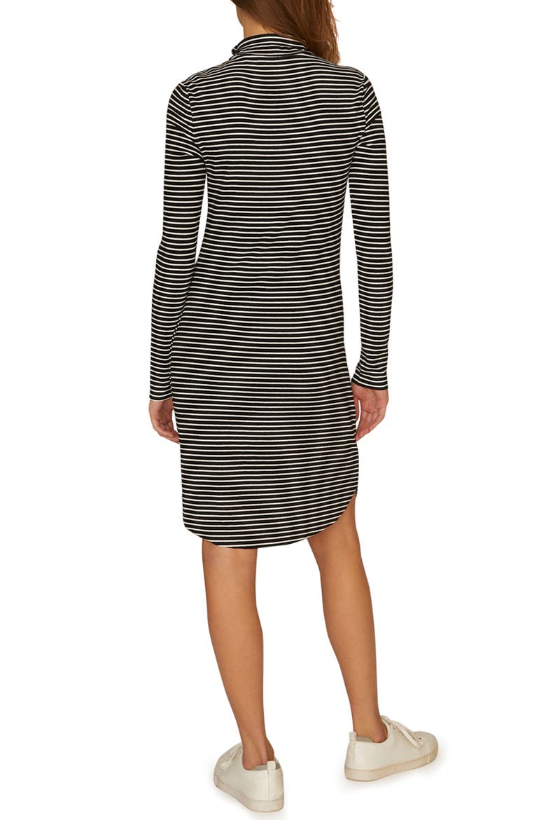 Essentials Stripe Mock Neck Dress, Alternate, color, CLASSIC STRIPE BLACK