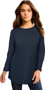 Roaman's Plus Size Ultimate Cotton Crewneck Long Sleeve Tee
