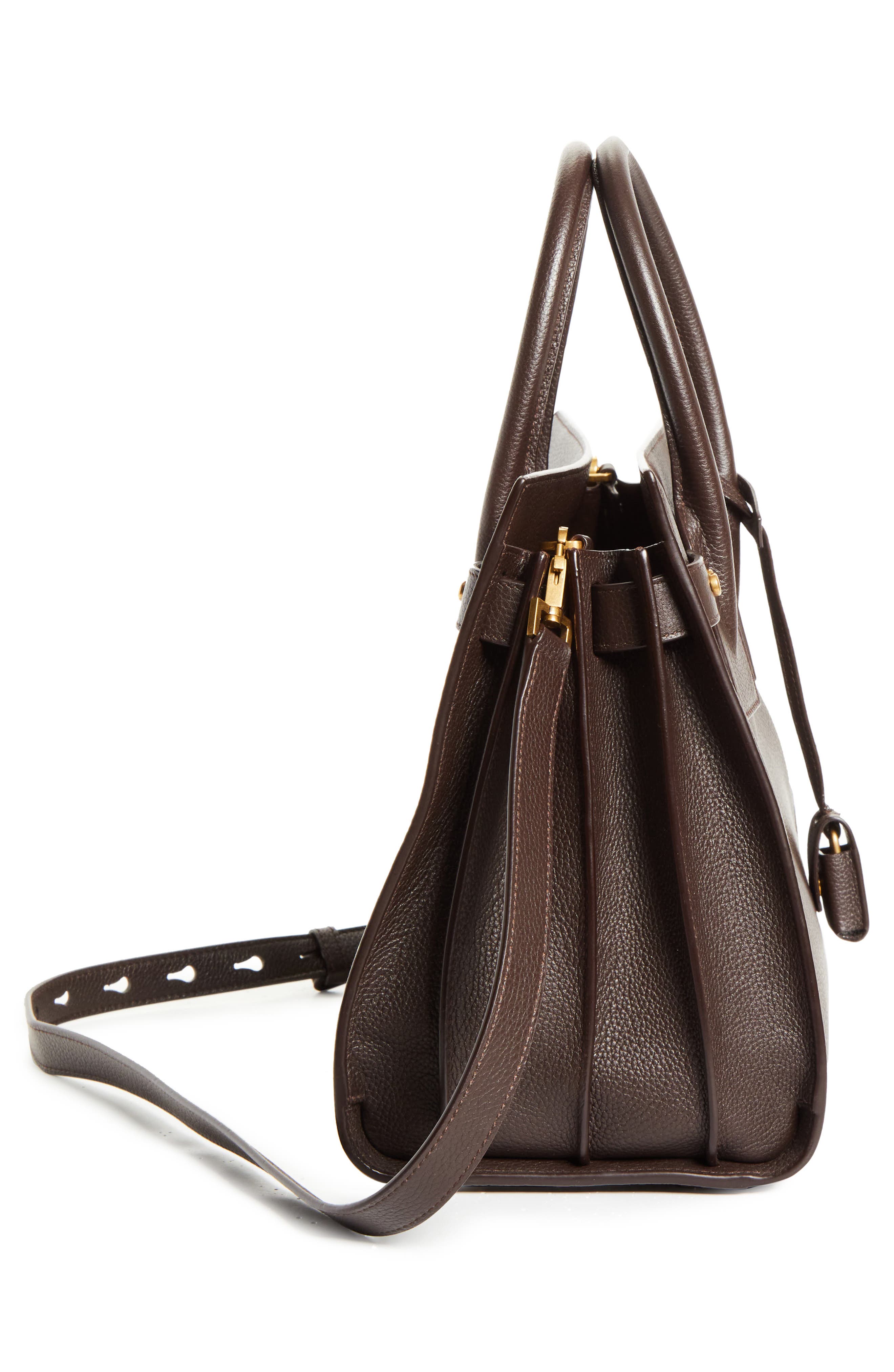 Saint Laurent Small Sac de Jour Leather Top Handle Bag, Alternate, color, Arabica