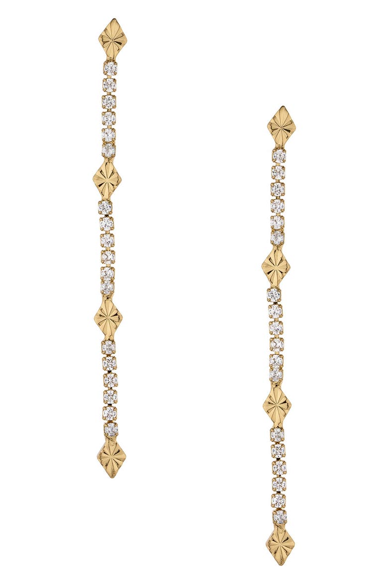 Crystal Linear Drop Earrings, Main, color, GOLD