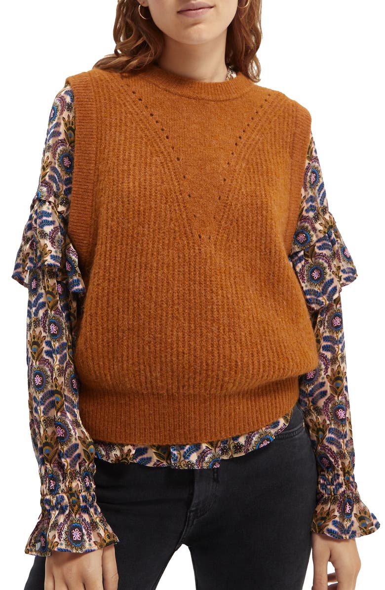 Scotch & Soda Crewneck Sweater Vest, Main, color,