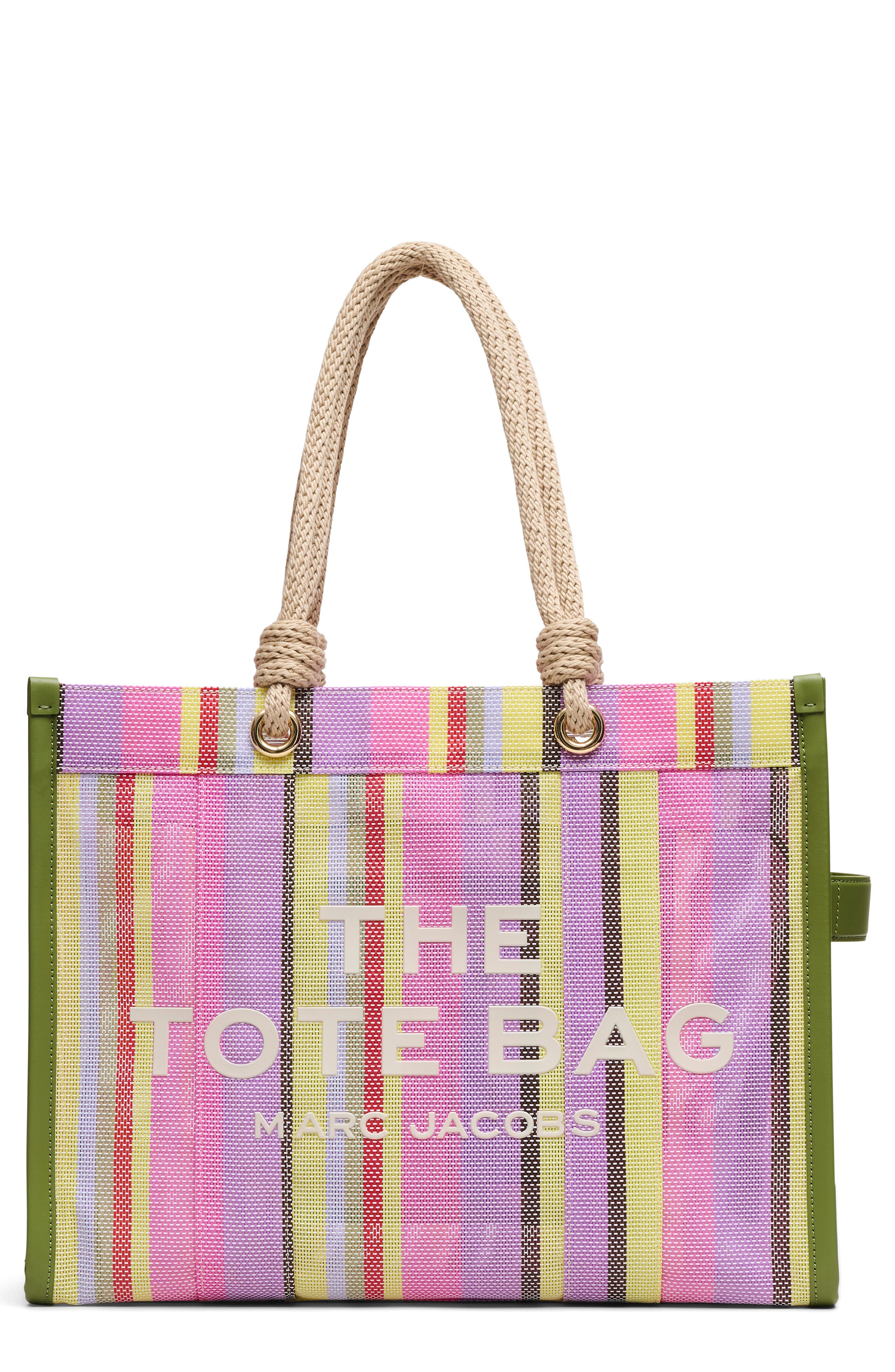 Marc Jacobs The Stripe Mesh Large Tote Bag, Main, color, Purple Multi