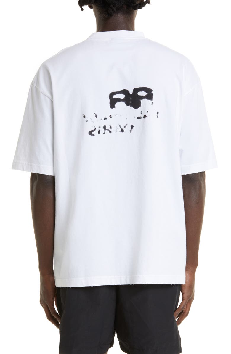 Balenciaga Dirty BB Icon Logo Stretch Cotton Graphic Tee, Alternate, color,