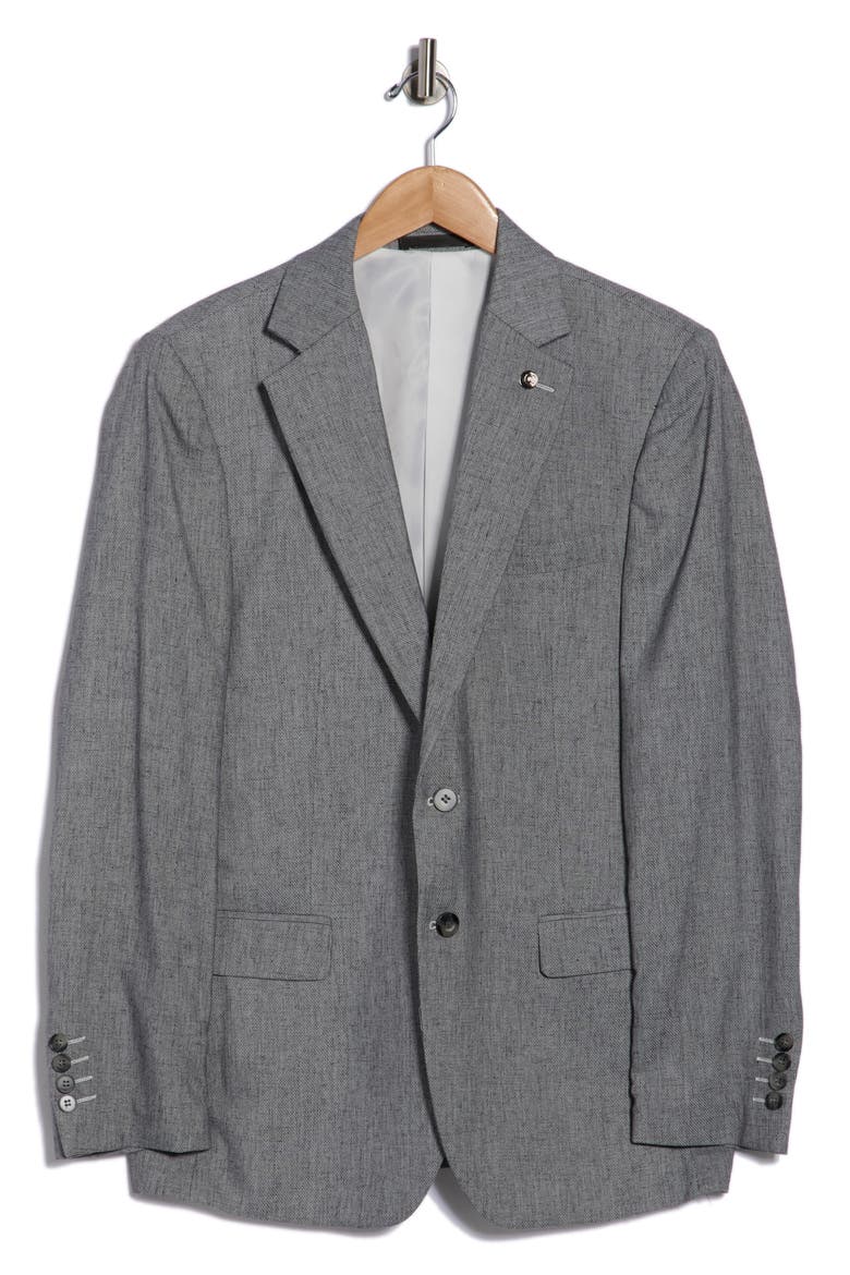 Slim Fit Solid Stretch Sport Coat, Alternate, color, BLACK