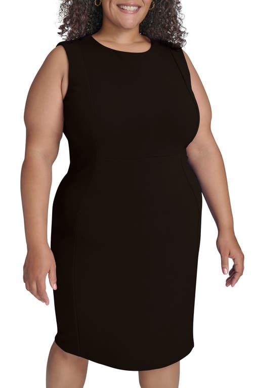Calvin Klein Basic Sleeveless Sheath Dress In Black