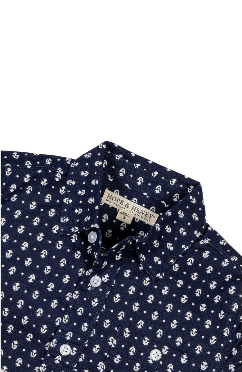 Hope & Henry Boys' Linen Short Sleeve Button Down Shirt, Infant, Alternate, color, 