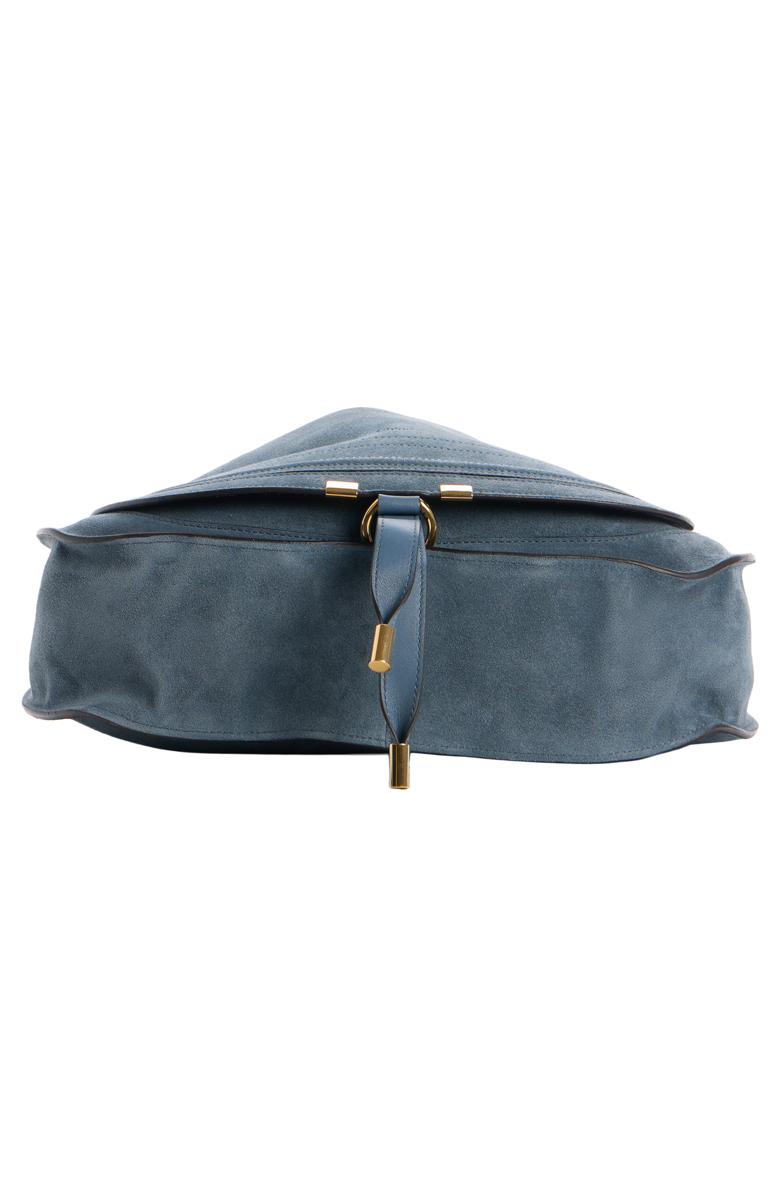 Chloé Medium Marcie Suede Shoulder Bag, Alternate, color, Ashes Blue