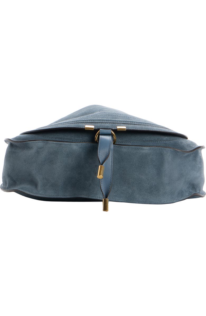 Chloé Medium Marcie Suede Shoulder Bag, Alternate, color, Ashes Blue