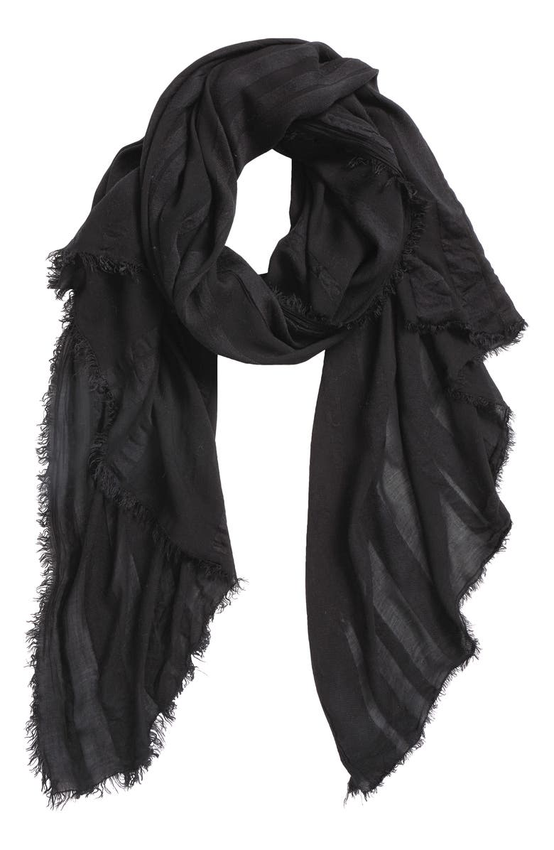 Nordstrom Sheer Stripe Pareo Wrap, Alternate, color, Black